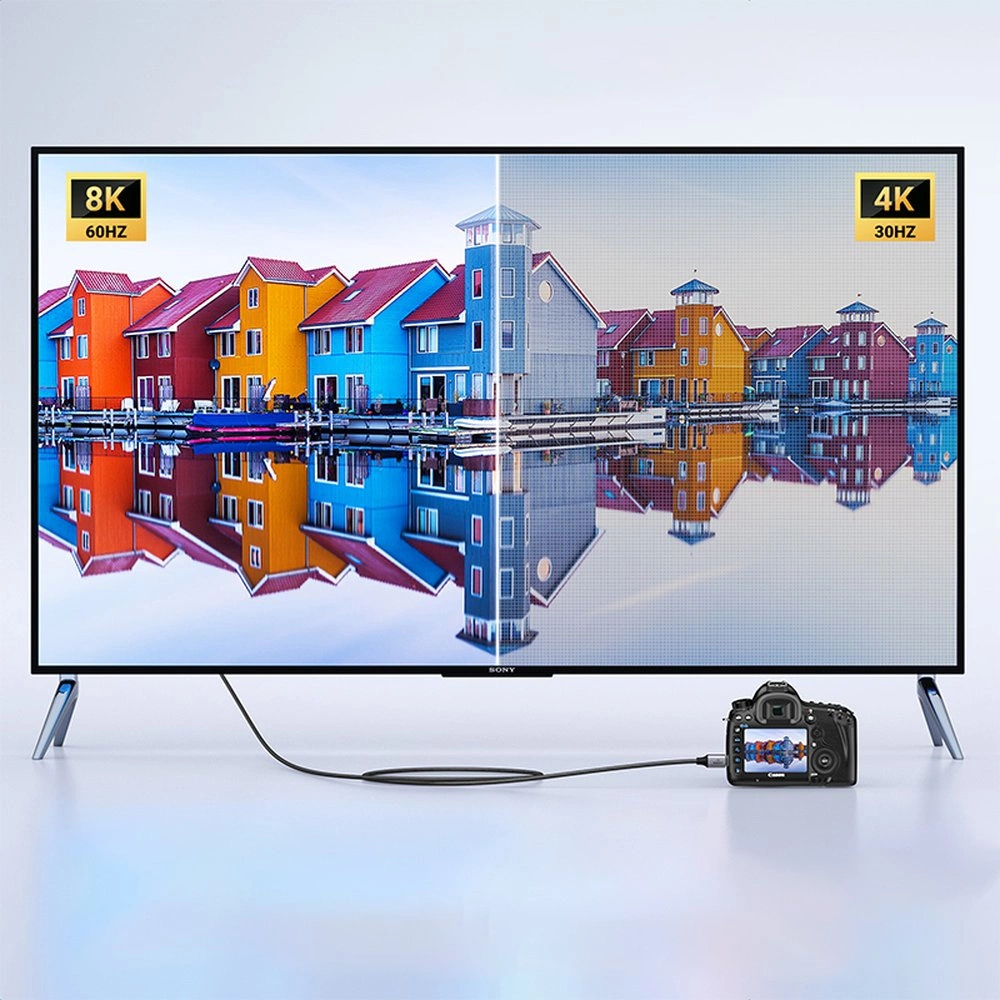 Video-Kabel UGREEN HD163, miniHDMI - HDMI, 8K, 2m, Grau