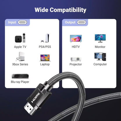 UGREEN Video Kabel, HDMI - HDMI, 8K, 1,5m, Schwarz