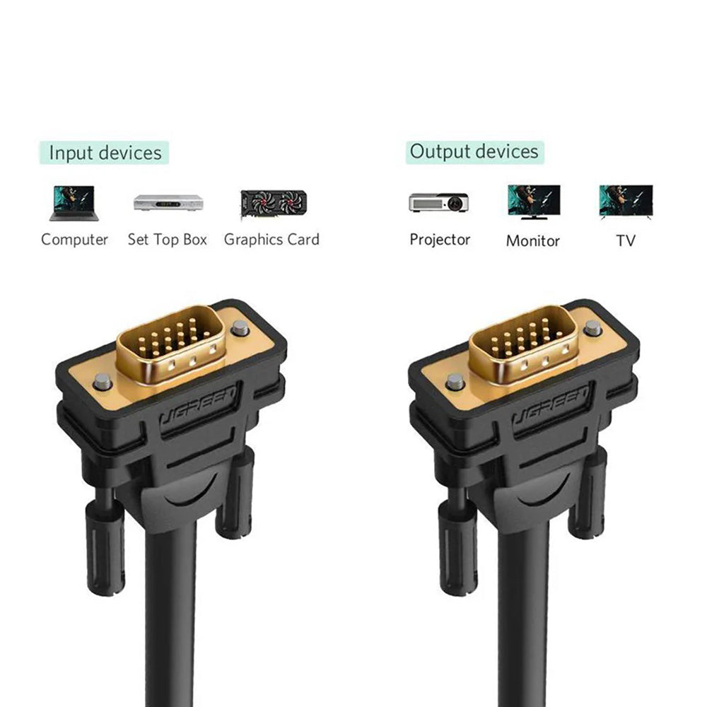 UGREEN VG101 (11633) Videokabel, VGA - VGA, 10m, Schwarz