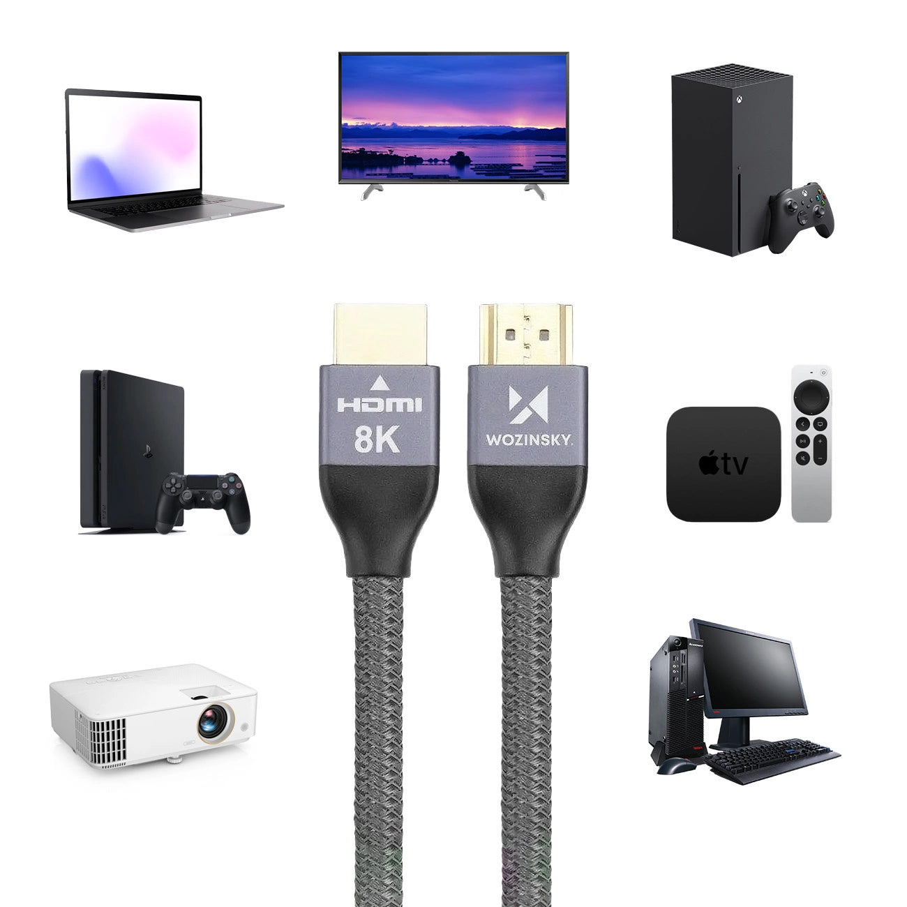 WZK Ultraboost-Videokabel, HDMI – HDMI, 8K, 3 m, Grau WHDMI-30