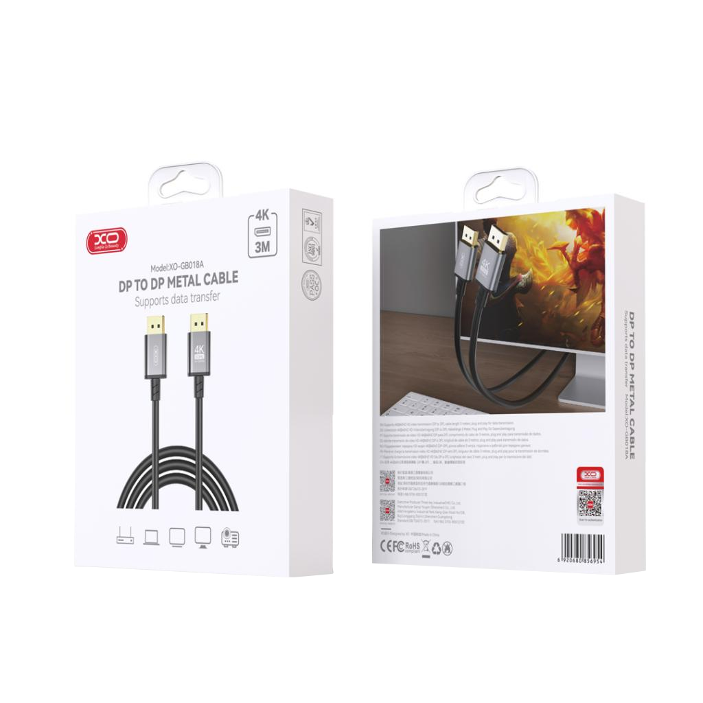 Video-Kabel XO Design GB018A, DisplayPort - DisplayPort, 4K, 3m, Schwarz
