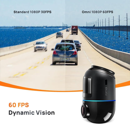 Autokamera 70mai Dashcam Omni 360 X200, 1080P, 32 GB, WLAN, GPS, KI, Sprachsteuerung, 1,2-Zoll-Display X200-32-BK