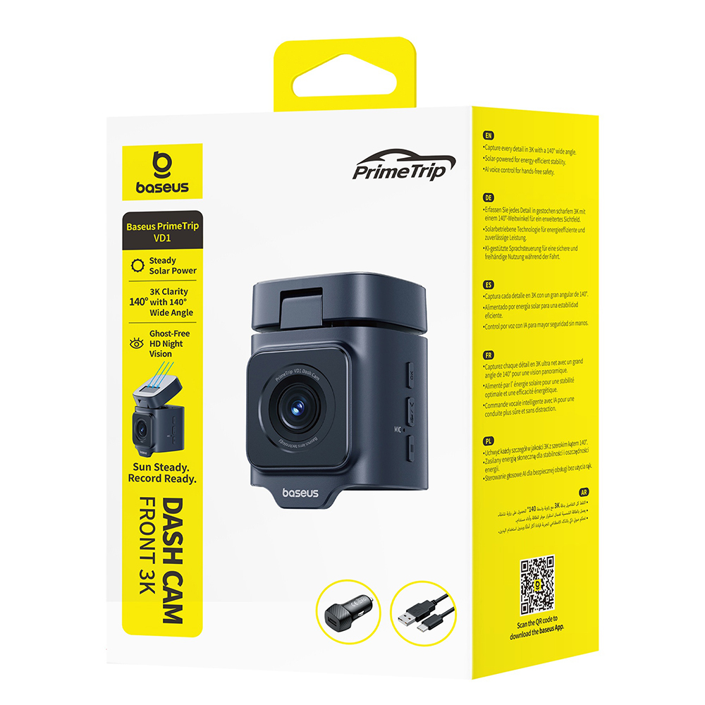 Auto-Kamera Baseus PrimeTrip VD1, 3K, Wi-Fi, GPS, 1,54-Zoll-Display, Wiederaufbereitet C10669000123-00