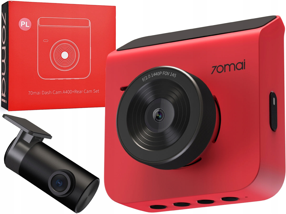 Autokamera hinten vorne 70mai Dashcam A400, 2K, WLAN, 2-Zoll-Display, Rot