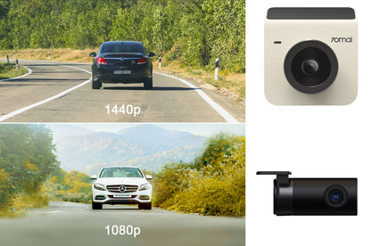 Autokamera vorne und hinten 70mai Dashcam A400, 2K, WLAN, 2-Zoll-Display, Beige