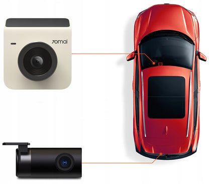 Autokamera vorne und hinten 70mai Dashcam A400, 2K, WLAN, 2-Zoll-Display, Beige