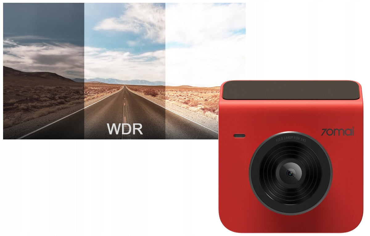 Autokamera hinten vorne 70mai Dashcam A400, 2K, WLAN, 2-Zoll-Display, Rot