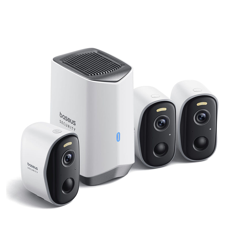 Baseus N1 Überwachungskamera, Wi-Fi, 2K, IP67, Außenbereich, 3er-Set S0TW012131
