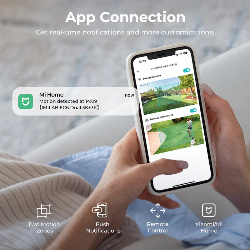 Überwachungskamera iMILAB EC6 Dual, Wi-Fi, 3K, IP66, Außenbereich CMSXJ68A