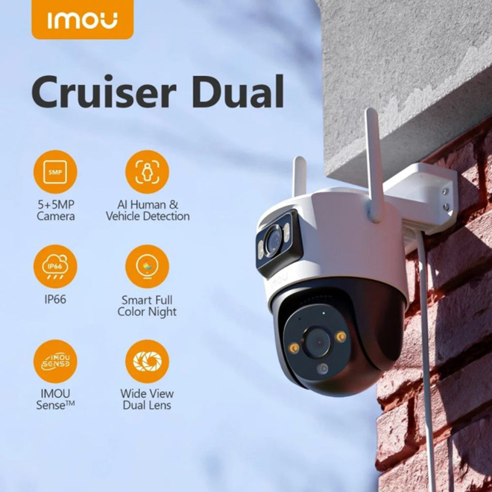 Überwachungskamera Imou Cruiser Dual, Wi-Fi, 2.8K + 2.8K, IP66, Außenbereich, Weiß IPC-S7XP-10M0WED-0360B