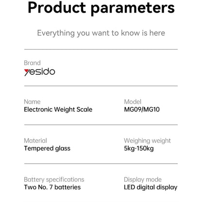 Digitalwaage Yesido MG09, Schwarz