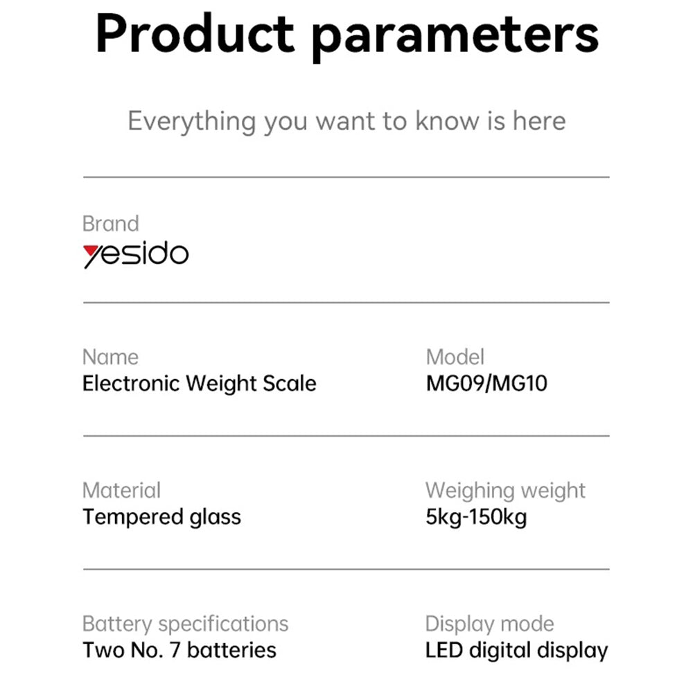 Digitalwaage Yesido MG10, Schwarz