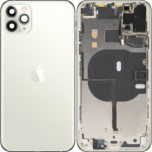 Apple iPhone 11 Pro Max Akkudeckel, mit Mittelgehäuse, Silber, Swap