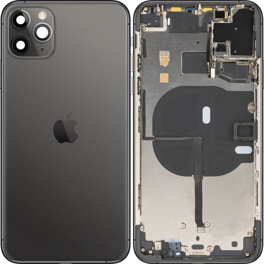 Apple iPhone 11 Pro Max Akkudeckel, mit Mittelgehäuse, Schwarz (Space Grey), Swap (Grade B)