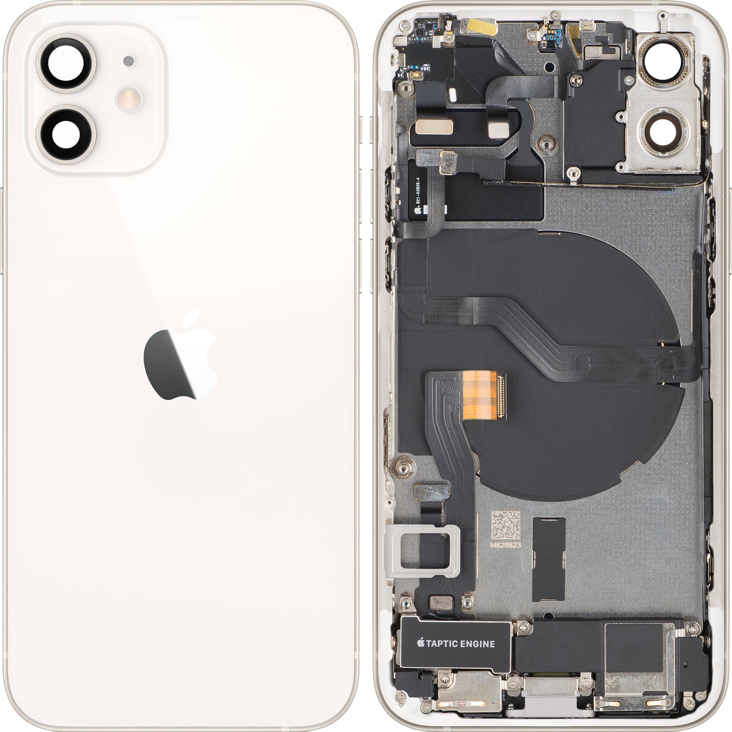 Batteriedeckel Apple iPhone 12, mit Mittelgehäuse, vollständige Teile, Weiß, Swap