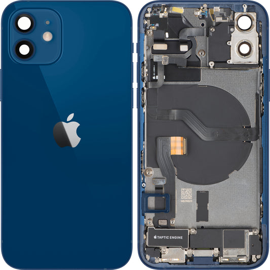 Batteriedeckel Apple iPhone 12, mit Mittelgehäuse, Vollständige Teile, Blau, Swap