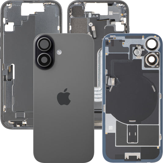 Apple iPhone 17 Akkudeckel, mit Mittelgehäuse, Vollständige Teile, Schwarz, Swap