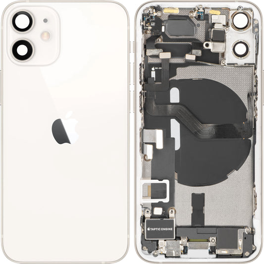 Batteriedeckel Apple iPhone 12 mini, mit Mittelgehäuse, Komplettteile, Weiß, Swap