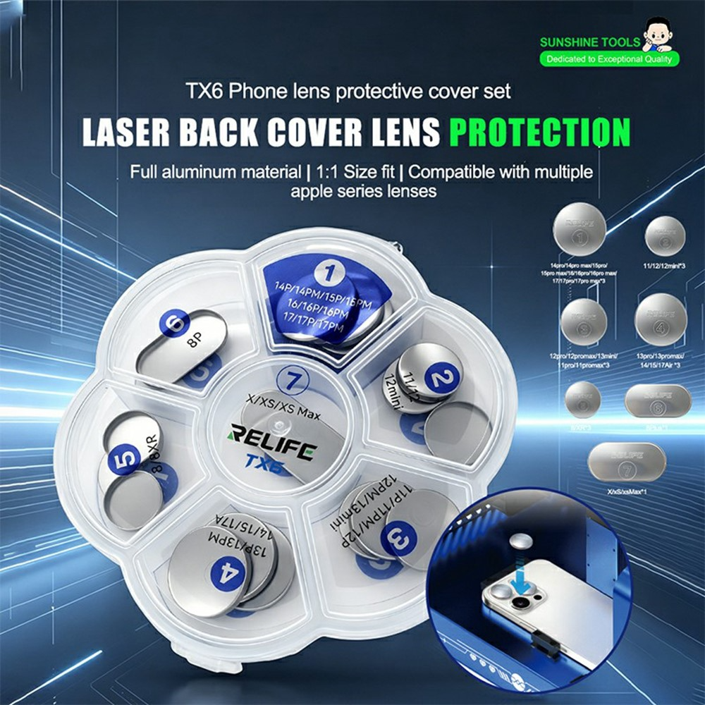 Relife TX6 Camera Lens Protection Cap for Apple iPhone 8 - 17 Series