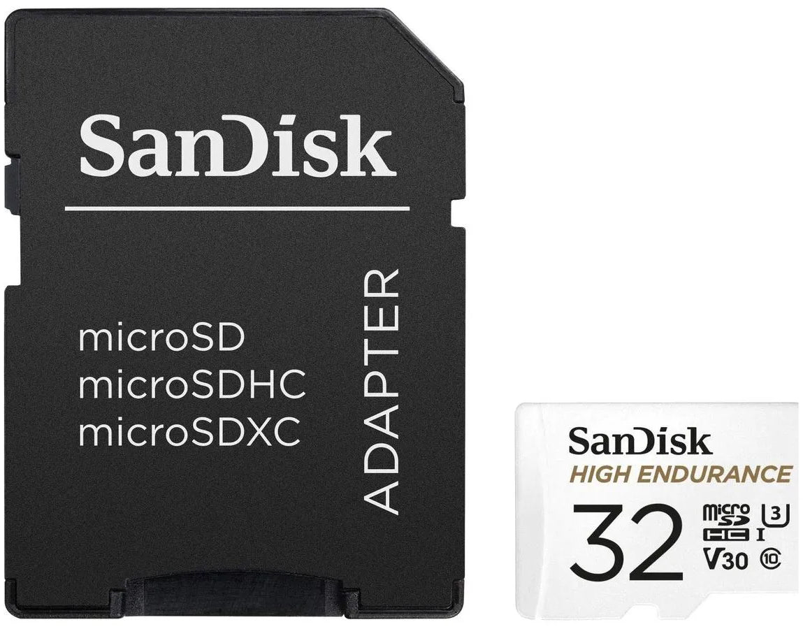 SanDisk High Endurance microSDHC Speicherkarte, 32GB, Klasse 10 / UHS-1 U3, mit Adapter SDSQQNR-032G-GN6IA