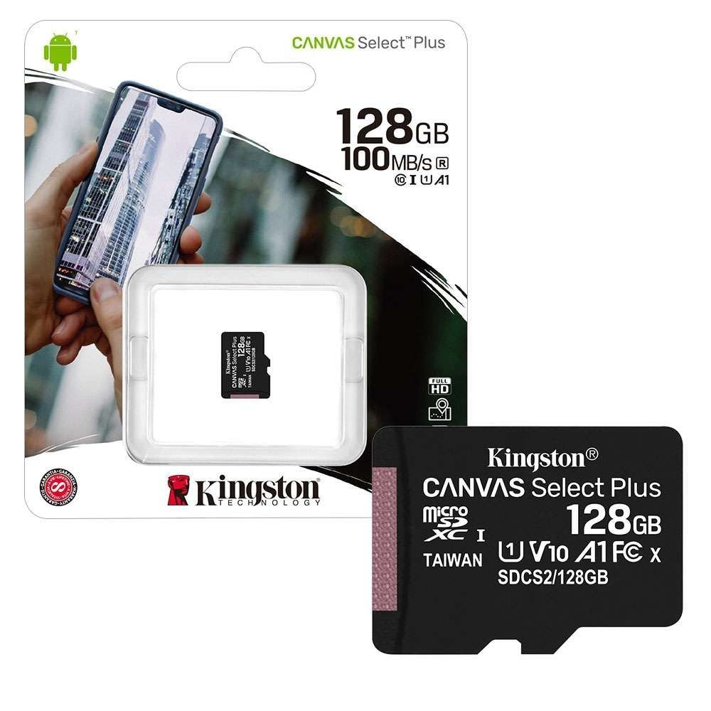 Speicherkarte microSDXC Kingston Canvas Select Plus, 128 GB, Klasse 10 / UHS-1 U1 SDCS2/128 GBSP