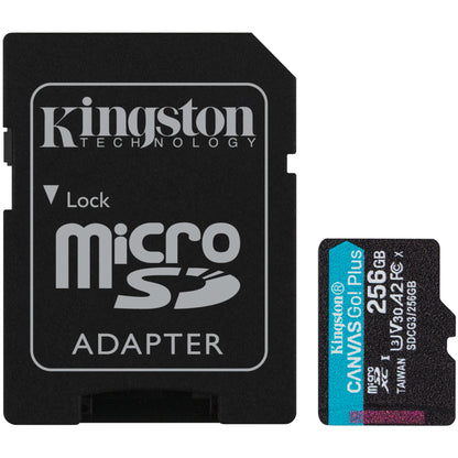 Speicherkarte microSDXC Kingston Canvas Go Plus, 256 GB, Klasse 10 / UHS-1 U3, mit Adapter SDCG3/256 GB