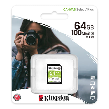 Speicherkarte SDXC Kingston Canvas Select Plus 100R, 64 GB, Klasse 10 / UHS-1 U1 SDS2/64 GB