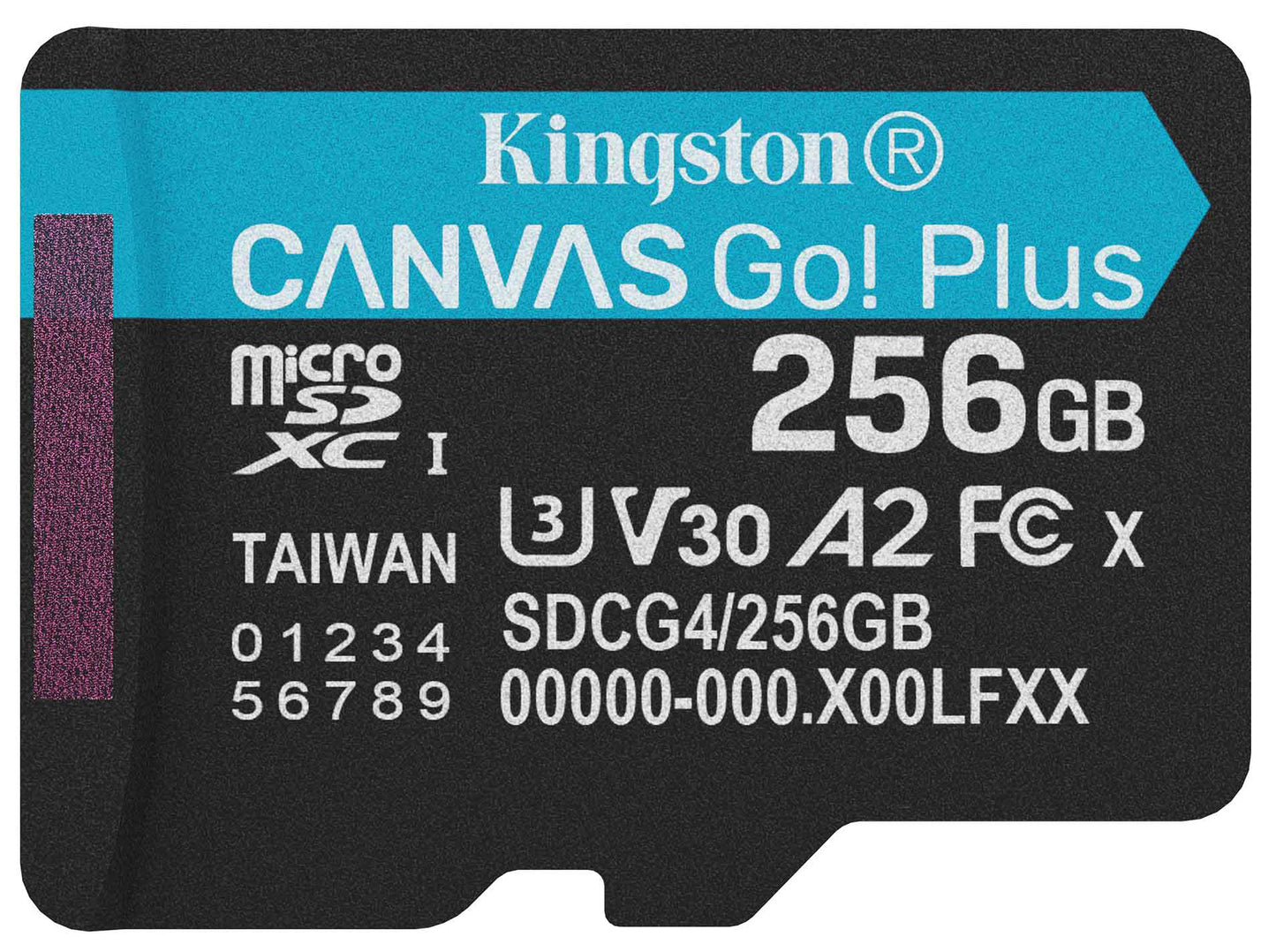 Kingston Canvas Go Plus microSDXC Memory Card Android A2, 256Gb, Class 10 / UHS-1 U3 SDCG4/256GBSP