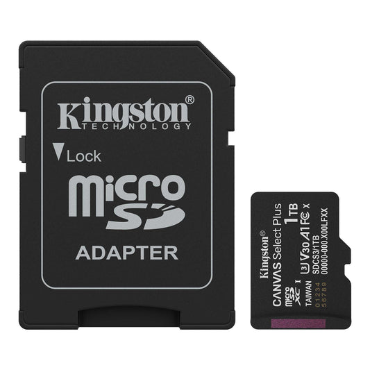 Speicherkarte microSDXC Kingston Canvas Select Plus Android A1, 1TB, Klasse 10 / UHS-1 U3, mit Adapter SDCS3/1TB