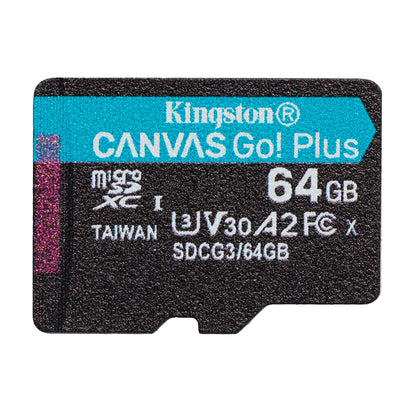 Speicherkarte microSDXC Kingston Canvas Go Plus, 64 GB, Klasse 10 / UHS-1 U3 SDCG3/64 GBSP