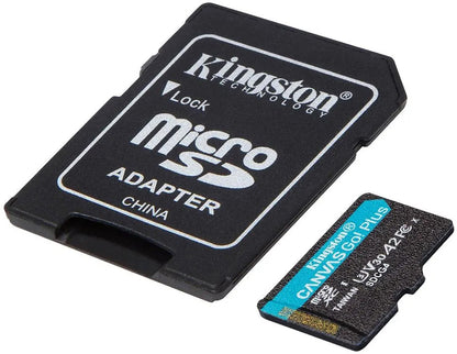 Kingston Canvas Go Plus Android A2 microSDXC Speicherkarte, 128Gb, Klasse 10 / UHS-1 U3, mit Adapter SDCG4/128GB