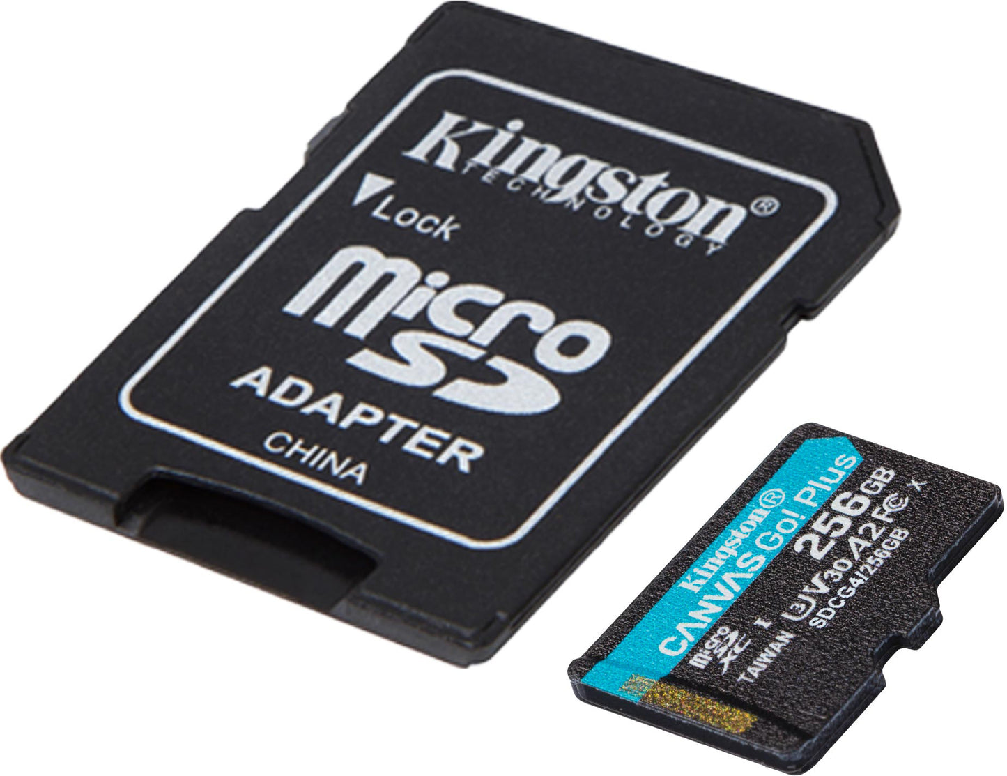 Kingston Canvas Go Plus Android A2 microSDXC Speicherkarte, 256Gb, Klasse 10 / UHS-1 U3, mit Adapter SDCG4/256GB