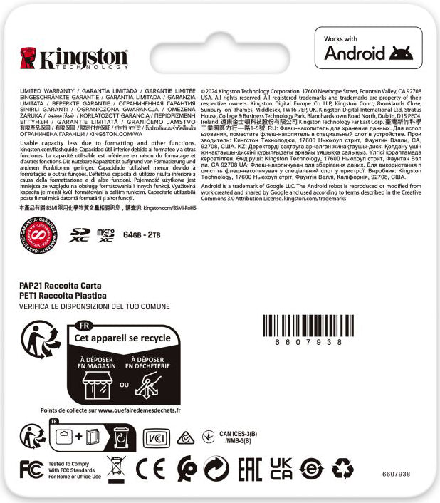 Kingston Canvas Go Plus Android A2 microSDXC Speicherkarte, 128Gb, Klasse 10 / UHS-1 U3, mit Adapter SDCG4/128GB
