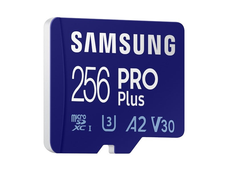 microSDXC-Speicherkarte Samsung PRO Plus, 256 GB, Klasse 10 / UHS-1 U3, mit Adapter MB-MD256KA