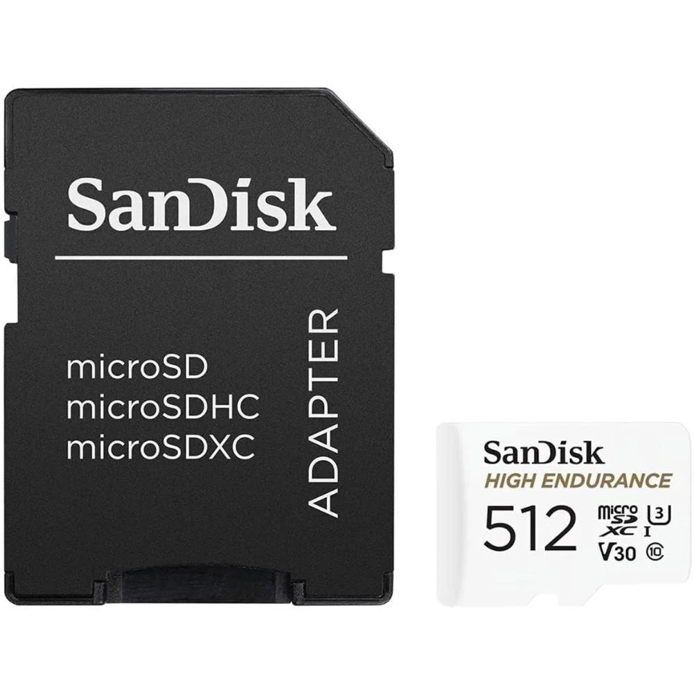 SanDisk High Endurance microSDXC Speicherkarte, 512Gb, Klasse 10 / UHS-1 U3, mit Adapter SDSQQNR-512G-GN6IA