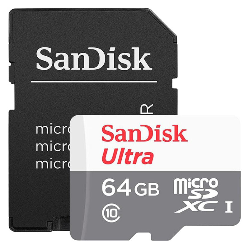 SanDisk Ultra microSDXC Speicherkarte, 64Gb, Klasse 10, mit Adapter SDSQUNR-064G-GN6TA