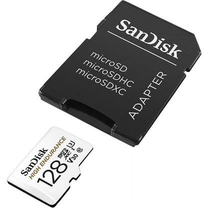 SanDisk High Endurance microSDXC Speicherkarte, 128Gb, Klasse 10 / UHS-1 U3, mit Adapter SDSQQNR-128G-GN6IA