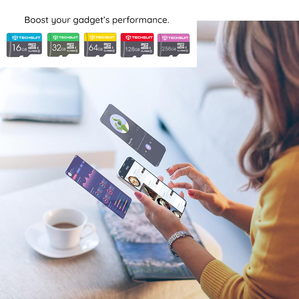 MicroSDXC Speicherkarte Techsuit THCM27, 256GB, Klasse 6, mit Adapter