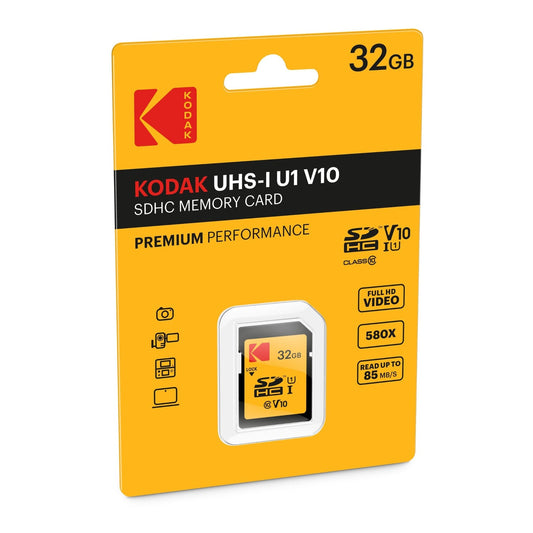 SDHC-Speicherkarte Kodak Premium Performance, 32Gb, Klasse 10 / UHS-1 U1 EKMSD32GHC10K