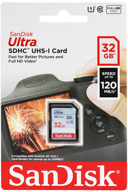 SDHC-Speicherkarte SanDisk Ultra, 32Gb, Klasse 10 / UHS-1 U1 SDSDUN4-032G-GN6IN