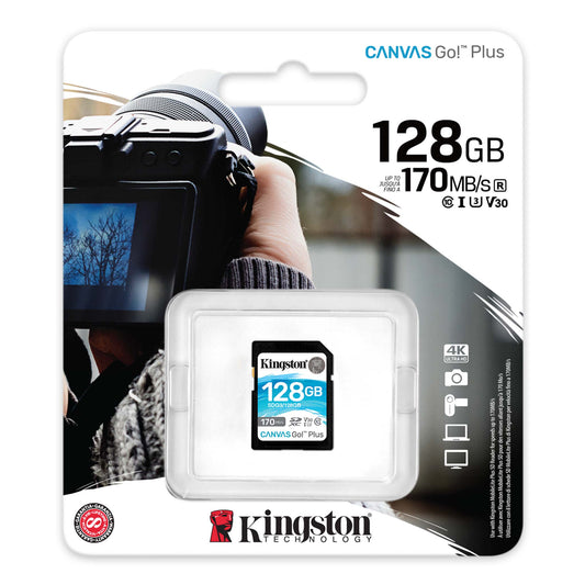 Kingston Canvas Go Plus SDXC Speicherkarte Kingston Canvas Go Plus, 128Gb, Klasse 10 / UHS-1 U3 SDG3/128GB