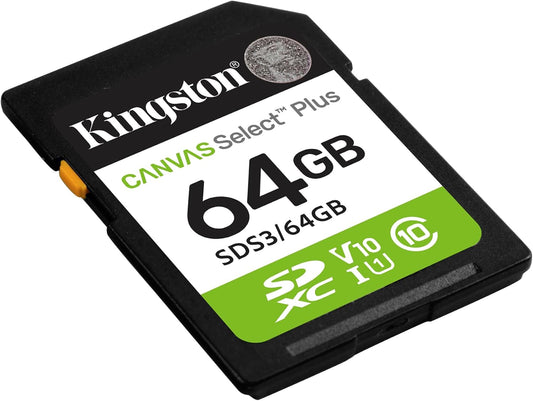 SDXC-Speicherkarte Kingston Canvas Select Plus, 64Gb, Klasse 10 / UHS-1 U1 SDS3/64GB
