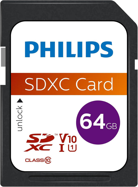 Philips SDXC Speicherkarte, 64Gb, Klasse 10 / UHS-1 U1 FM64SD55B/00