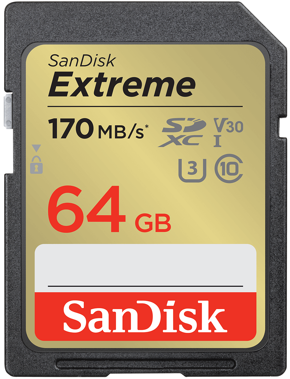 SDXC-Speicherkarte SanDisk Extreme, 64Gb, Klasse 10 / UHS-1 U3 SDSDXV2-064G-GNCIN