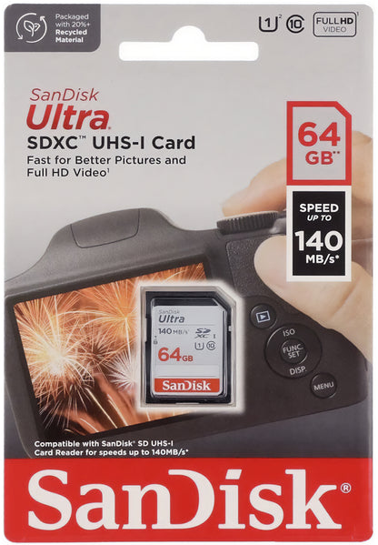 SanDisk Ultra SDXC Memory Card, 64Gb, Class 10 / UHS-1 U1 SDSDUNB-064G-GN6IN