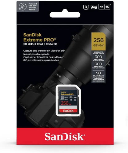 SDXC SanDisk Extreme Pro Memory Card, 256GB, Class 10 / UHS-2 U3 SDSDXDM-256G-GN4IN