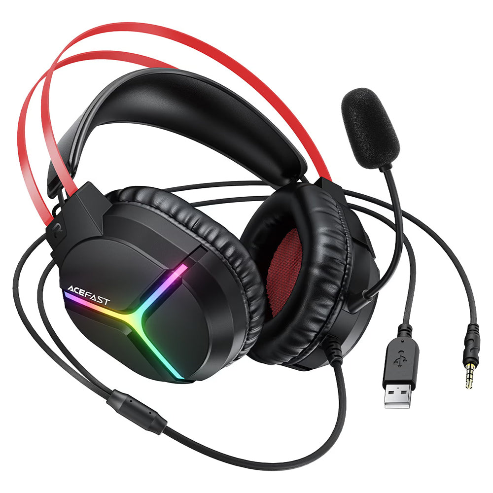 Gaming-Kopfhörer 3,5mm Acefast H16, RGB, 2m, Schwarz