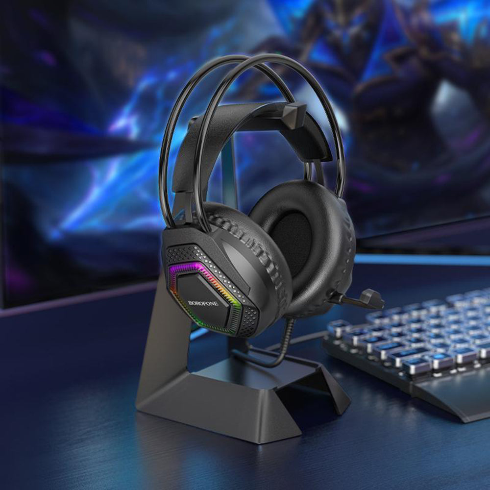 Gaming-Kopfhörer 3,5 mm Borofone BO105 Thunder, RGB, 2m, Schwarz
