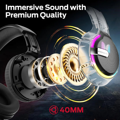 Gaming-Kopfhörer 3,5 mm Monster Mission 320, RGB, 1,9 m, Schwarz