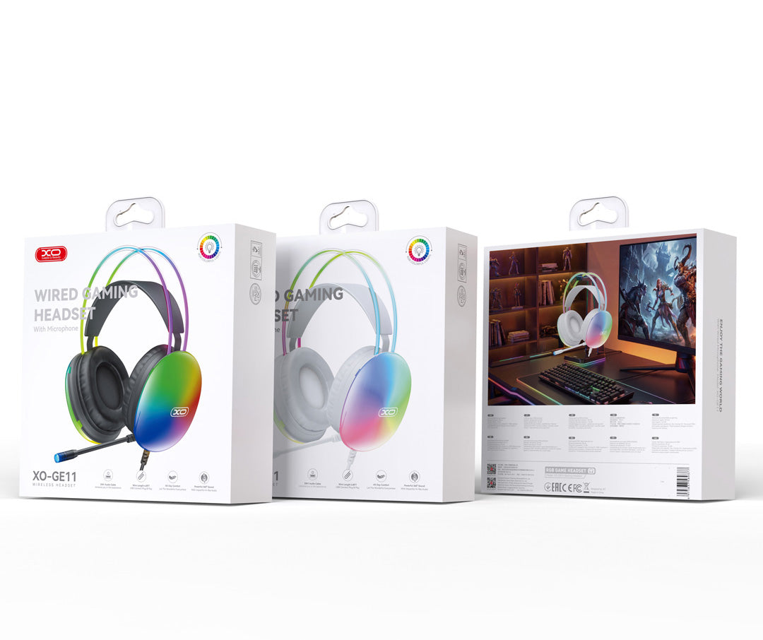 Gaming-Kopfhörer 3,5 mm XO Design GE11, RGB, Weiß